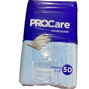 Procare Underpads 21" X 34" First‎ Quality Moisture-Proof  Pack of 50.
